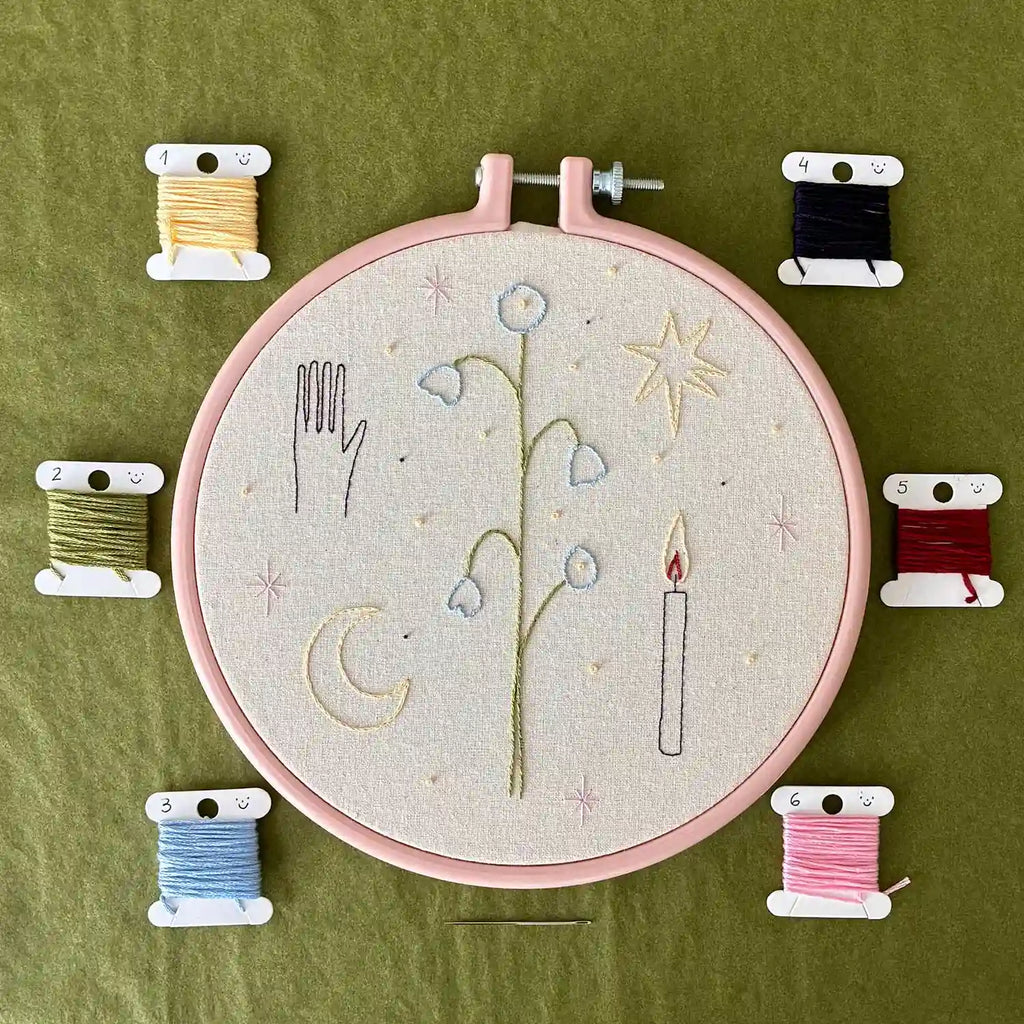 Kit de broderie + Guide numérique, Motif original en édition limitée pour débutantes