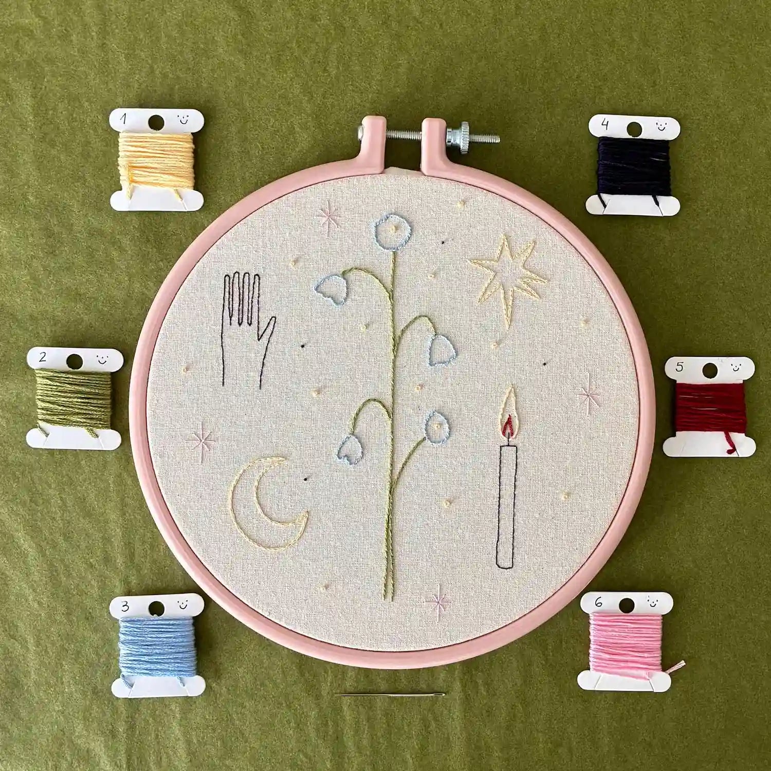 Kit de broderie + Guide numérique, Motif original en édition limitée pour débutantes