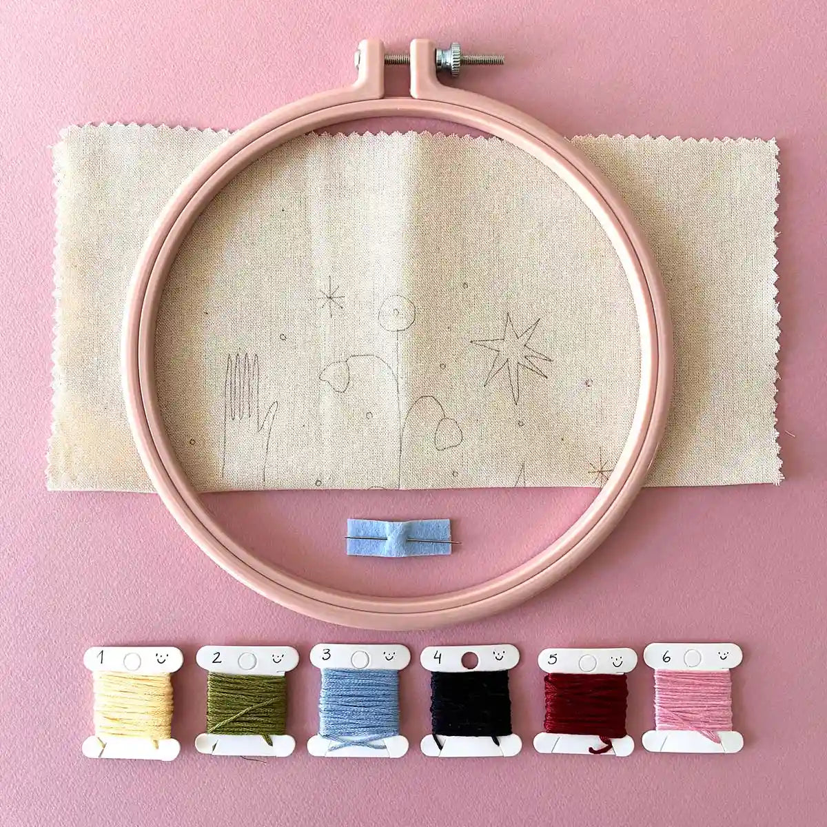 Kit de broderie + Guide numérique, Motif original en édition limitée pour débutantes